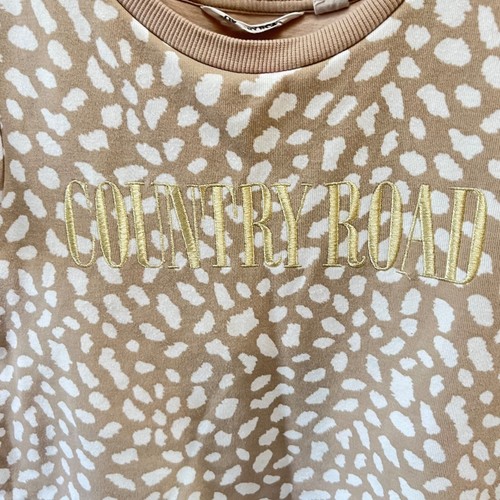 Country Road Girls Beige & White Animal Print Dress Traceable Australian Cotton - Picture 2 of 9