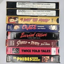 Lot of 7 Cult Classics Horror Themed VHS Movies Halloween Fear Scary 70s 90s
