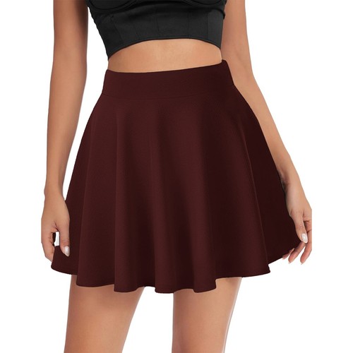 Girls Mini Flared Skater Skirt Elasticated Waist Stretchy Casual Everyday Wear - Picture 22 of 66