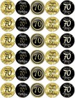 70th Birthday Black And Gold x 30 Cupcake Toppers Edible Wafer Paper Toppers