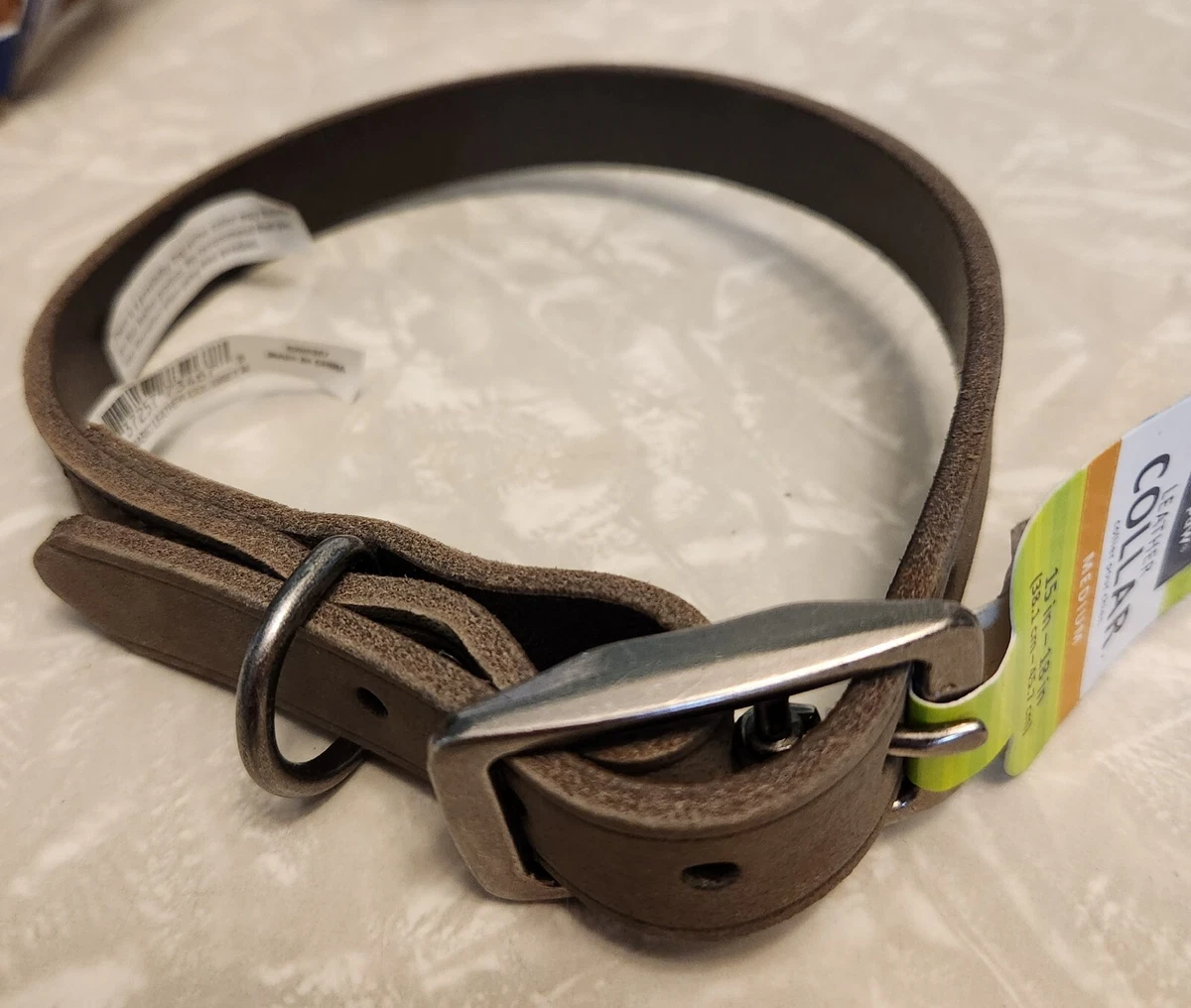 Top paw top leather collar