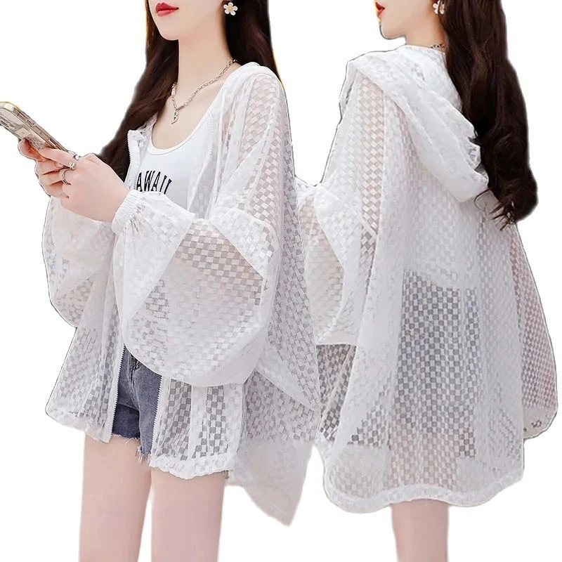Sun Protection Women's Fashion Thin Hooded Jacket Anti-UV Sunscreen Shirt Tops