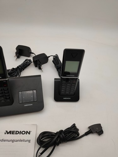 Telefon bezprzewodowy Medion DECT z automatyczną sekretarką 2 stacje - (MD 43074) Twin - Zdjęcie 3 z 6