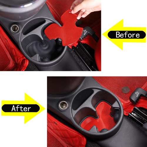 Carbon Fiber Cup Holder Non-Slip Mat Pad Cup Holder Mat Fit Fiat 500 Abarth 595 - Picture 4 of 8