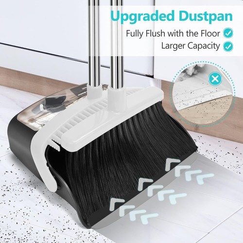 Effortless Cleaning with Long Handle Broom & Dustpan Set – Toothed Dustpan - Picture 4 of 11