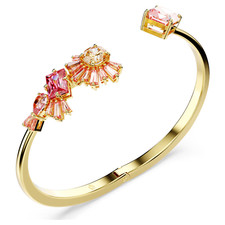 Gema bangle Mixed cuts, Pink, Gold-tone plated 5688481