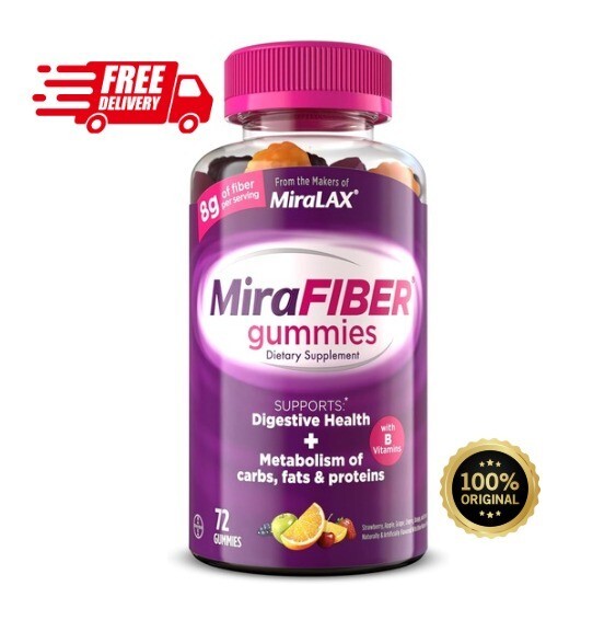 MiraFIBER Gummies – 8g Fiber + B Vitamins – 72 Fruit Gummies – Gut Health