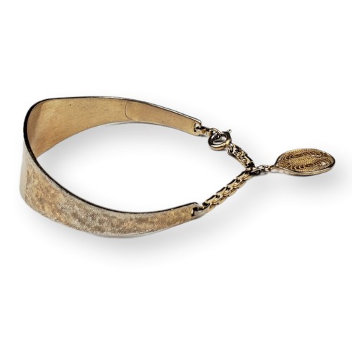 Bracciale ID Vintage Catena Incisa Filigrana Charm Placca Oro JB Jacoby Bender - Foto 11 di 12