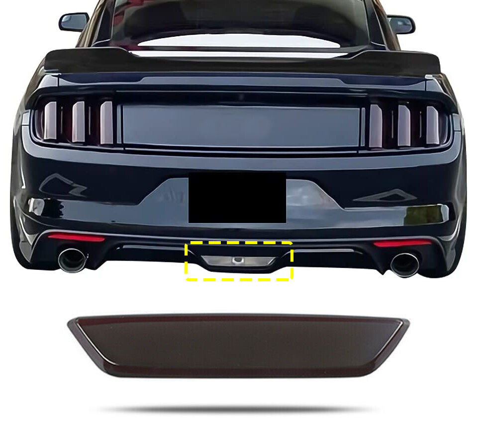 Smoked Black Rear Fog Light Lamp Trim Bezel Accessories For Ford Mustang 2015+