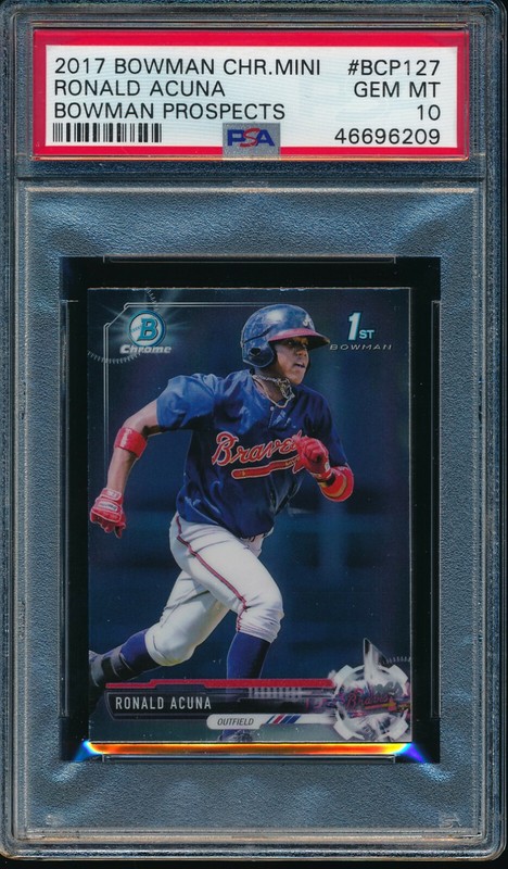 PSA 10 RONALD ACUNA JR. 1st 2017 Bowman Chrome MINI Rookie Card RC GEM MINT