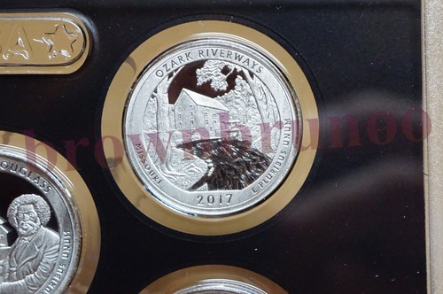2017 S SILVER PROOF America the Beautiful Quarters ATB No BOX COA 5 Coins 25¢ - Picture 6 of 10