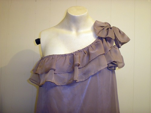Gorgeous Frilled Mink Chiffon Fully Lined Dress from Vila - Size S - BNWT!! - Picture 3 of 3
