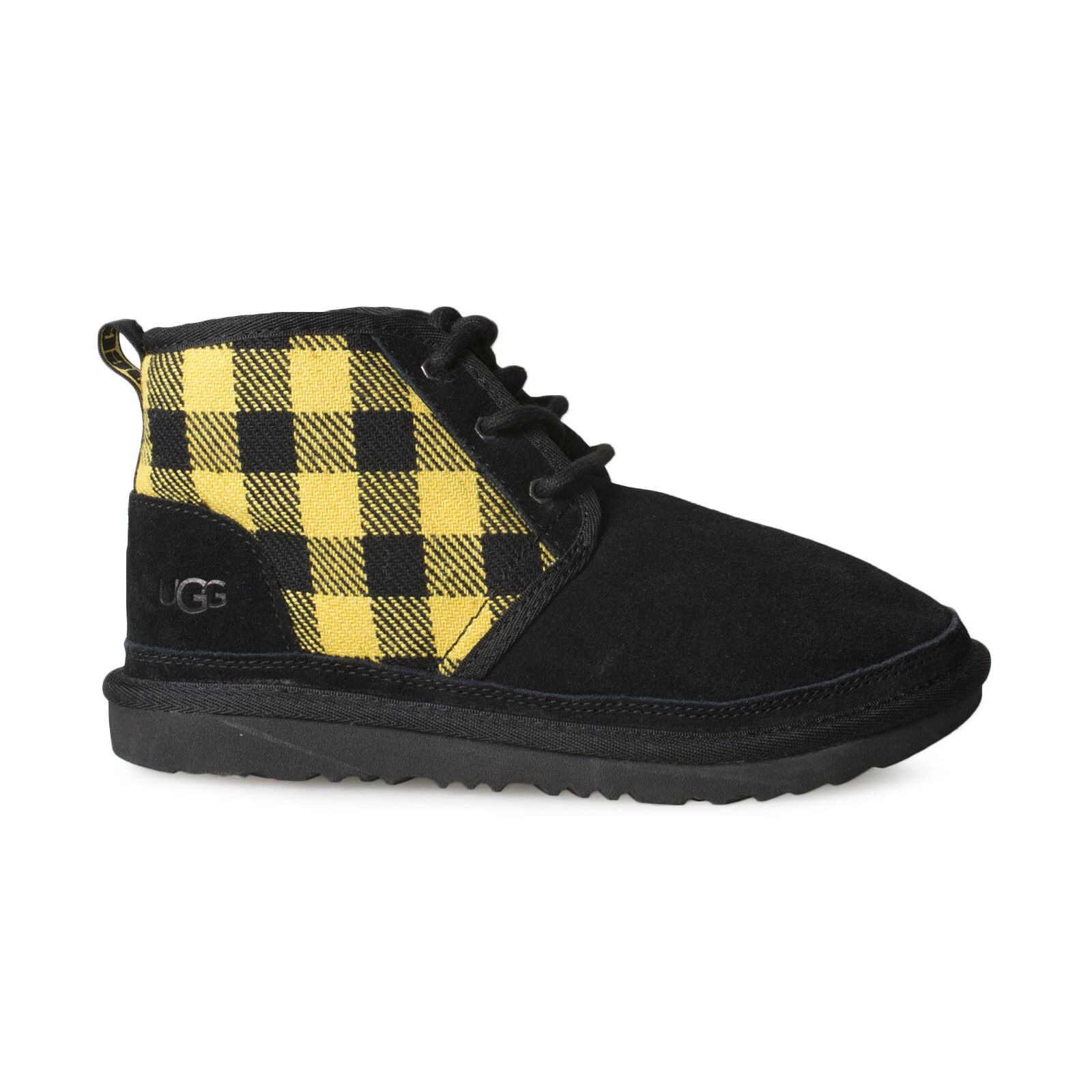 UGG NEUMEL II PLAID BLACK/YELLOW SUEDE 