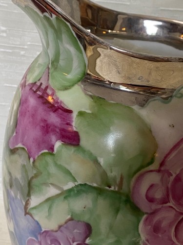 T&V Limoges France Dorique Grape Motif Pitcher As is - Picture 2 of 12
