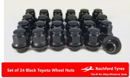 Écrous de roue noir style original 24 12x1,5 écrous pour Toyota Hilux 4x4 Mk6 97-05 - Photo 1/1