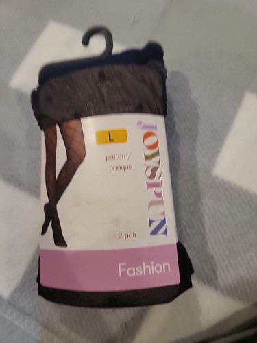 Women's Joyspun Pattern & Opaque Tights Size L (2Pair) Pack Classic Dot,Opaque - Picture 3 of 4