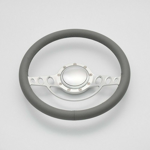 14" Billet Steering Wheels Black Full Wrap Impala Chevy II Nova Chevelle w/ Horn - Foto 8 di 12