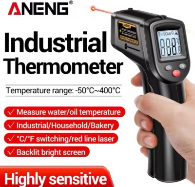Laser Infrarot Thermometer Temperaturpistole Grill Grillen Pizzaofen Kochen