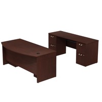 Quantum Double Pedestal Bow Front 2 Piece Desk Office Suite on sale Quantum Double Pedestal Bow Front 2 Piece Desk Office Suite on sale