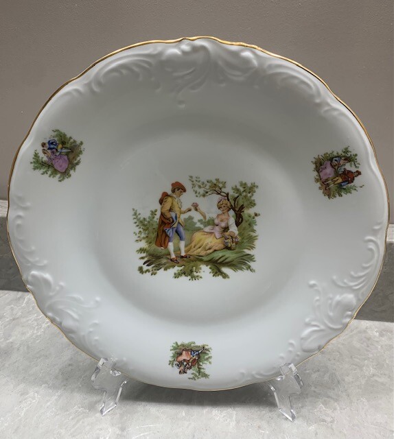 Wawel China Dinner Plate POLAND Victorian Gold trim Vtg 10”