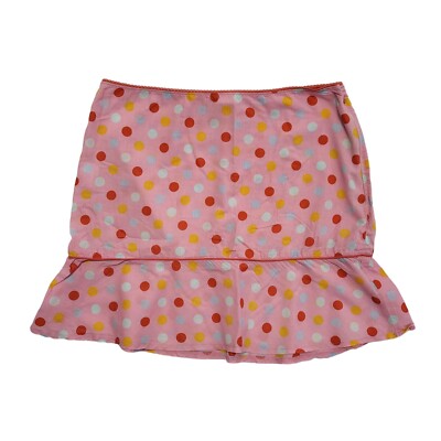 Kookai Vintage Y2K Pink Polka Dot Trumpet Skirt Zip Up Womens UK