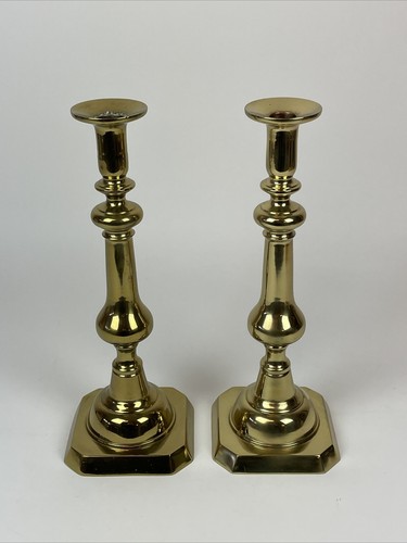 Vintage Virginia Metalcrafters "Harvin" Brass Candleholders 12 1/2" Candlesticks - Picture 4 of 11