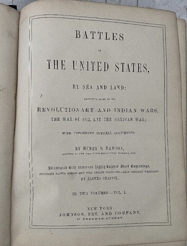 BATTLES OF THE UNITED STATES BY SEA AND LAND Henry B. Dawson Vol I & II, 1858 - Imagen 3 de 8