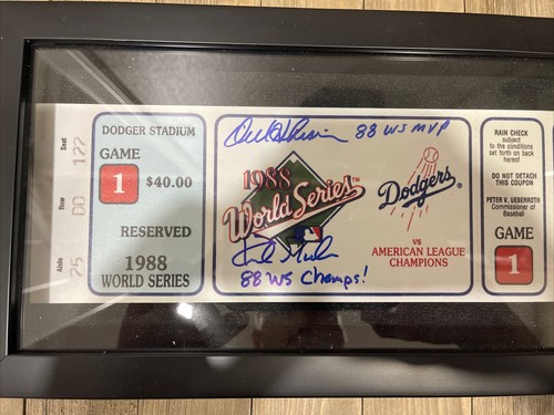 Hershiser & Gibson autographed ‘88 WS Mega Ticket Framed Beckett Wit COA - Picture 5 of 7