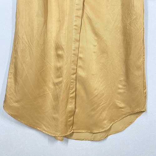 Elka Collective midi shirt dress size 8 golden silky long sleeves special event - Picture 8 of 12