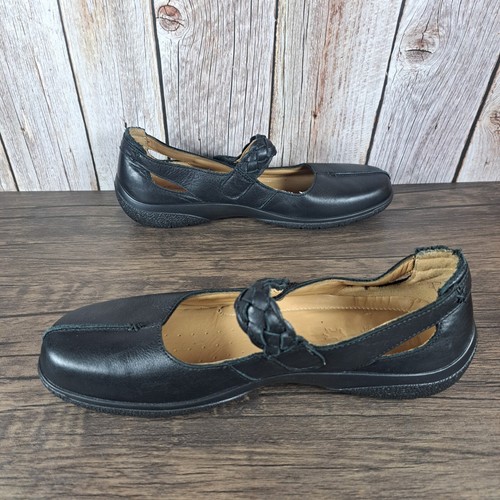 Hotter Shake Mary Jane Hook & Loop Black Leather Shoes Women's Sz 10 (GUC) - Picture 5 of 9