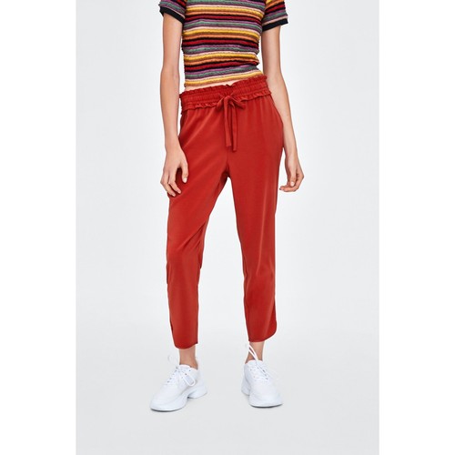 Zara Womens Orange Rust High Rise 