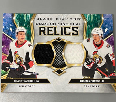 2020-21 Upper Deck Black Diamond Mine Dual Relics Brady Tkachuk & Thomas Chabot