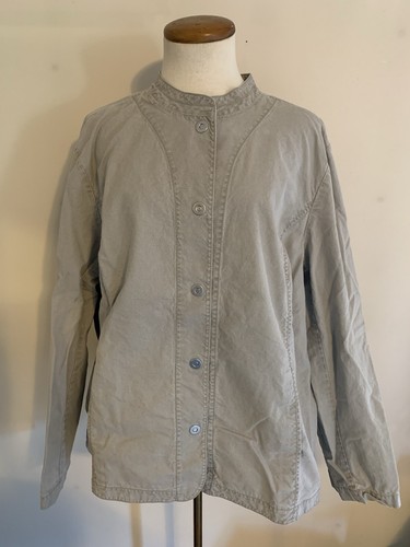 Eileen Fisher Jacke Damen 1X beige Karriere Büro Lagenlook leichte Druckknöpfe