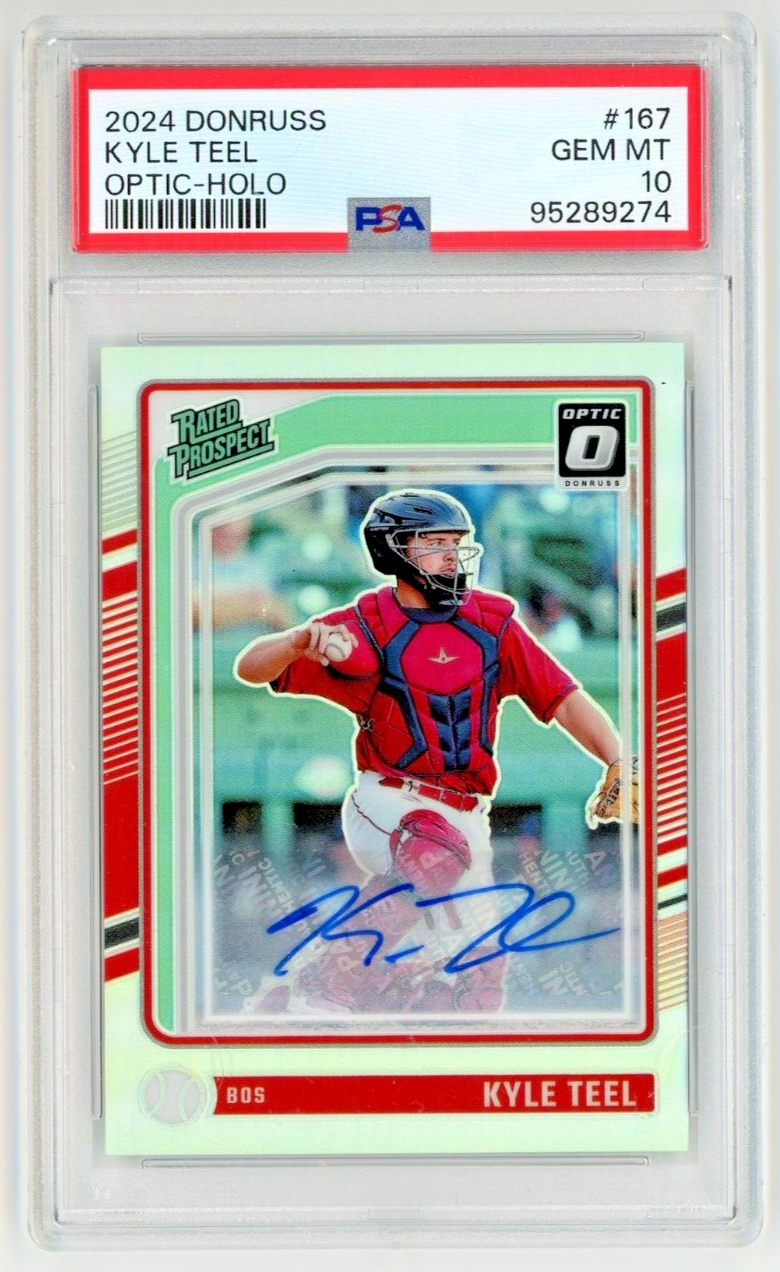 Teel Rookie Card 2024 Panini Donruss - Optic Rated Prospects Kyle Teel #167 Holo Prizm ...