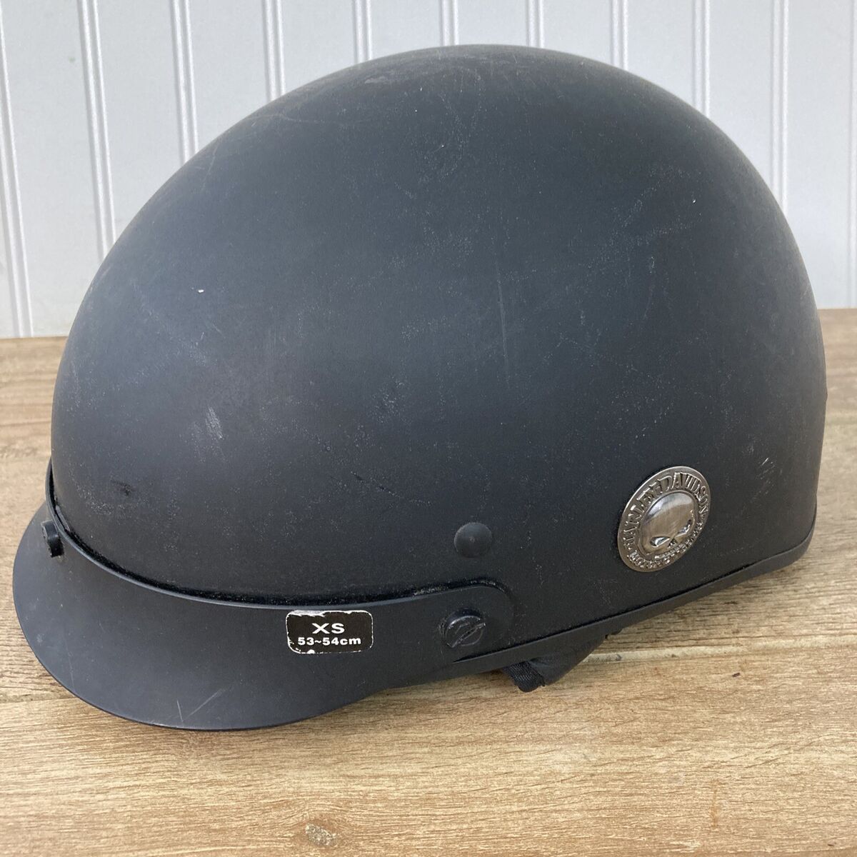 Harley Davidson XS 53 ~ 54 cm Matte Black Steel Skull Logo Harley Davidson XS 53 ~ 54 cm Matte Black Steel Skull Logo