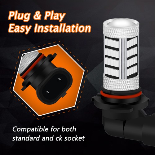 2Pcs Red H10 9145 9140 Car Truck Pickup Fog Lights Driving Lamp 92-SMD LED Bulbs - Picture 4 of 11