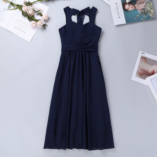 Lace Chiffon Flower Girl Long Maxi Dress Wedding Pageant Formal Bridesmaid Gown - Picture 26 of 70