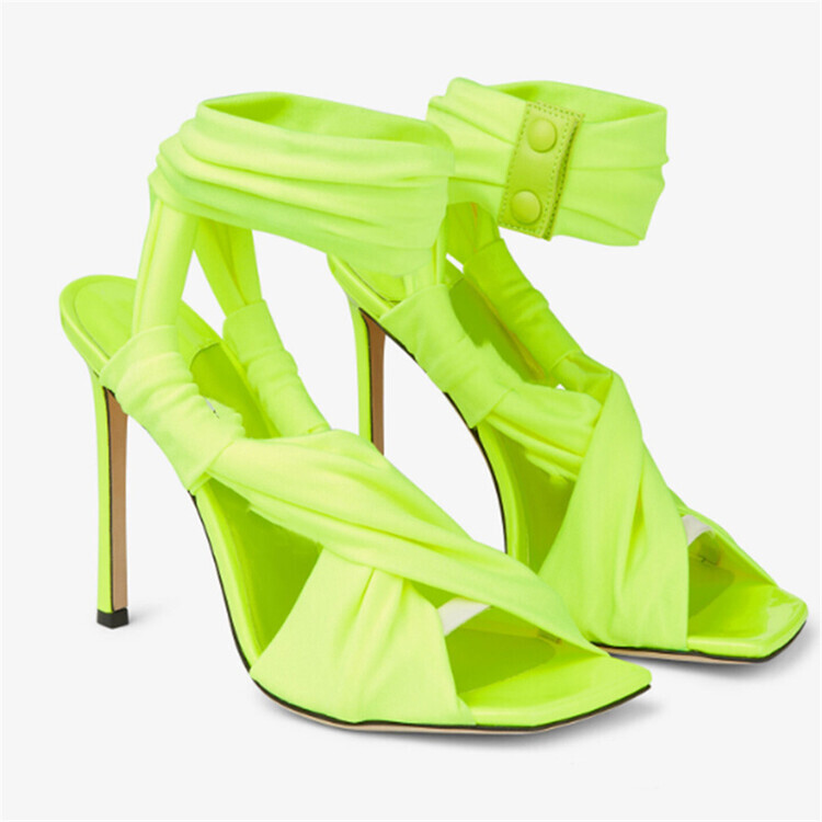 Womens Fashion Open Toe Elastic Crossover Ankle Strap High Womens Fashion Open Toe Elastic Crossover Ankle Strap High