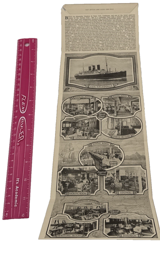 Tarjeta de carta vintage de S.S. Caledonia 1924 - recuerdos de Ocean Liner - Imagen 3 de 3