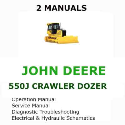 JOHN DEERE 550J CRAWLER DOZER OPERATORS REPAIR TECHNICAL SERVICE MANUAL  PDF