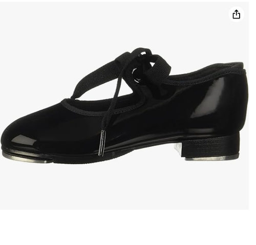 Mädchen Steppschuhe Tanz Capezio Größe 7 schmal Kleinkind schwarz Lack neu mit Etikett B