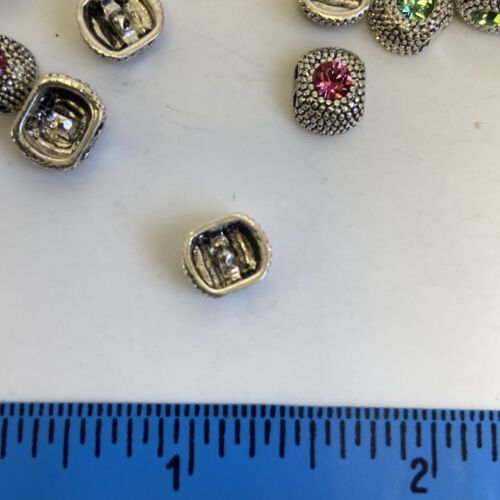 Swarovski Cursori Multicolore Perline Metallo Cristallo Swarovski 20 PZ - Foto 4 di 5