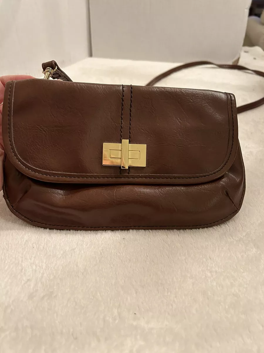 Relic Brown Small Crossbody Bag Purse w Detachable Strap Faux Leather EUC Clean