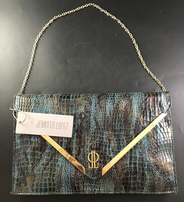 Jennifer Lopez JLo Handbag Shoulder Clutch Rochelle Peacock Faux