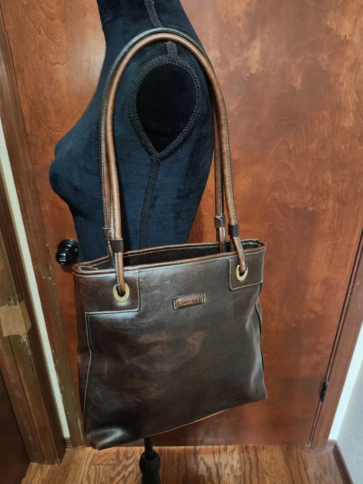 Rosetti Brown Leather Shoulder Bag With Outer Wallet and Built In Wallet Pouch - Image 4 of 4