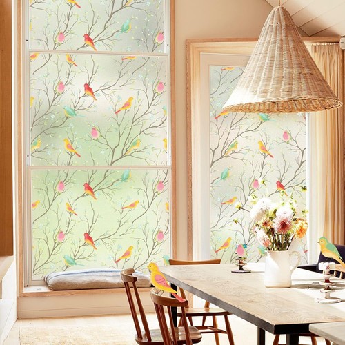 45 x 300 cm window privacy film, stained glass window film, non-adhesive - Foto 21 di 56
