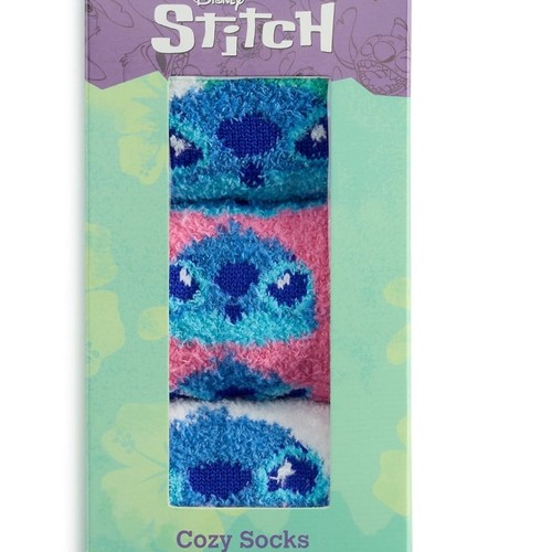 Disney's Stitch Girls 3-Pack Cozy Socks Shoe Size 4-10 new nip