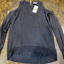 Michael Kors Womens Black Cold Shoulder Long Sleeve Sweater Size Small NWT