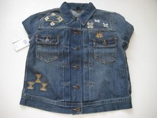 Women's Chaps Denim Embroidered Jean Jacket Sunset Ave Blue Size Xs Retail $99