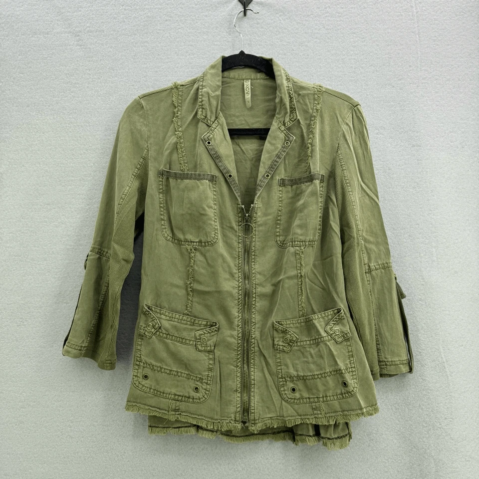 NWOT Anthropologie XCVI Military Green Utility Raphael Blazer - Combu Pigment si Foto 4 de 4